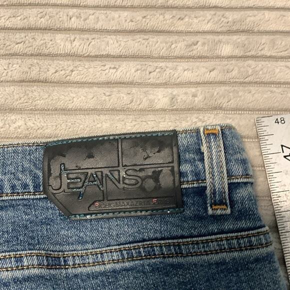 BCBG Y2K Jamil Flare Jeans Low Rise Wide Leg Flare Blue Denim 11/12 - Picture 6 of 10